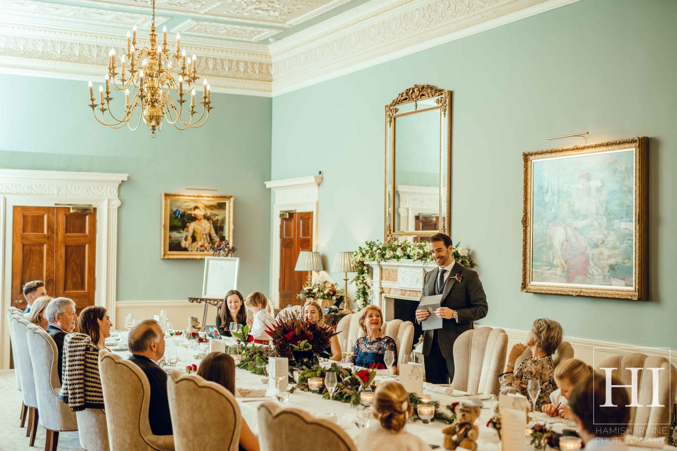 Grantley Hall intimate wedding speech dining room