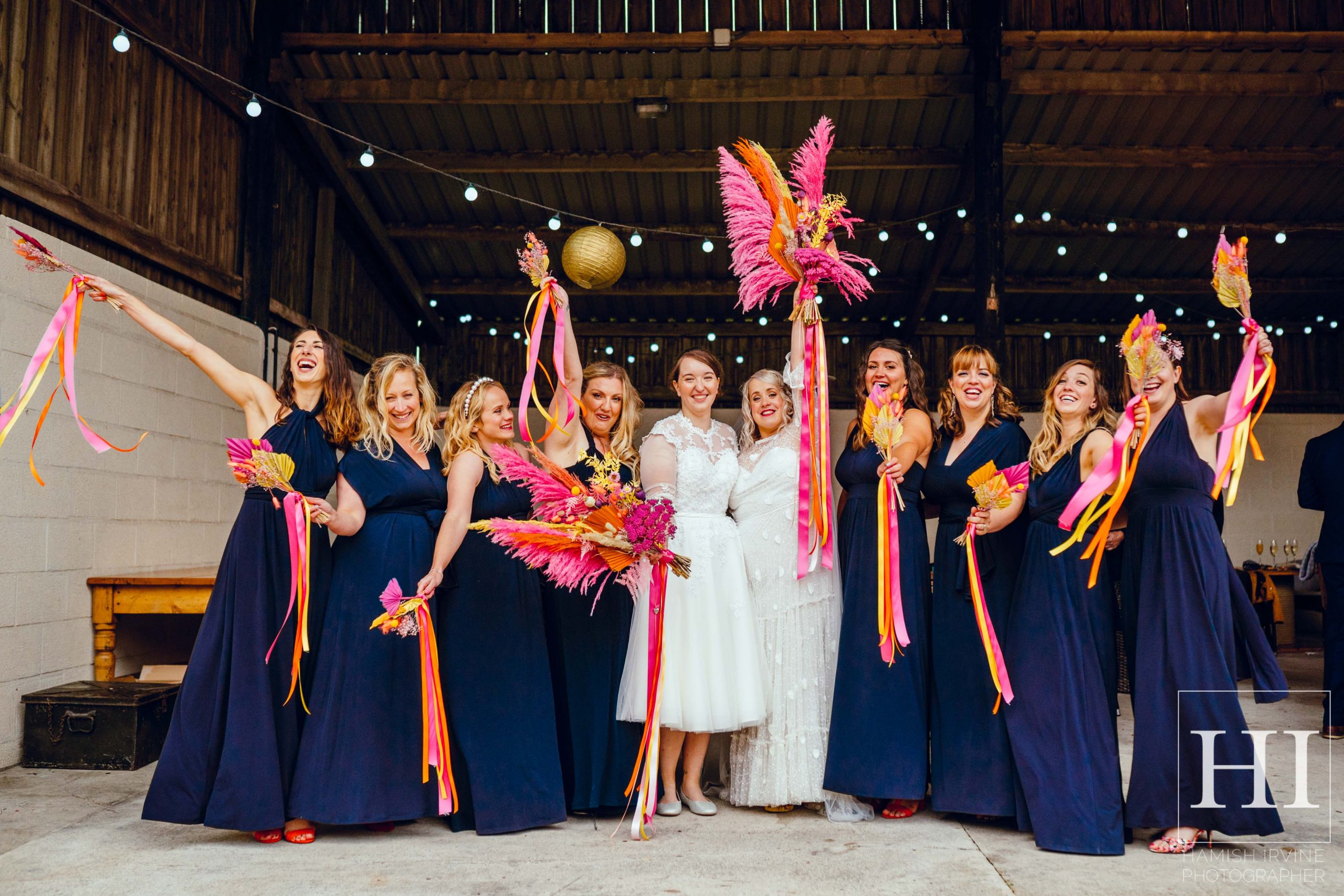 Barmbyfield Barns Wedding Photographer York Hamish Irvine Photography Suzie Rosie Leeds Colourful same sex