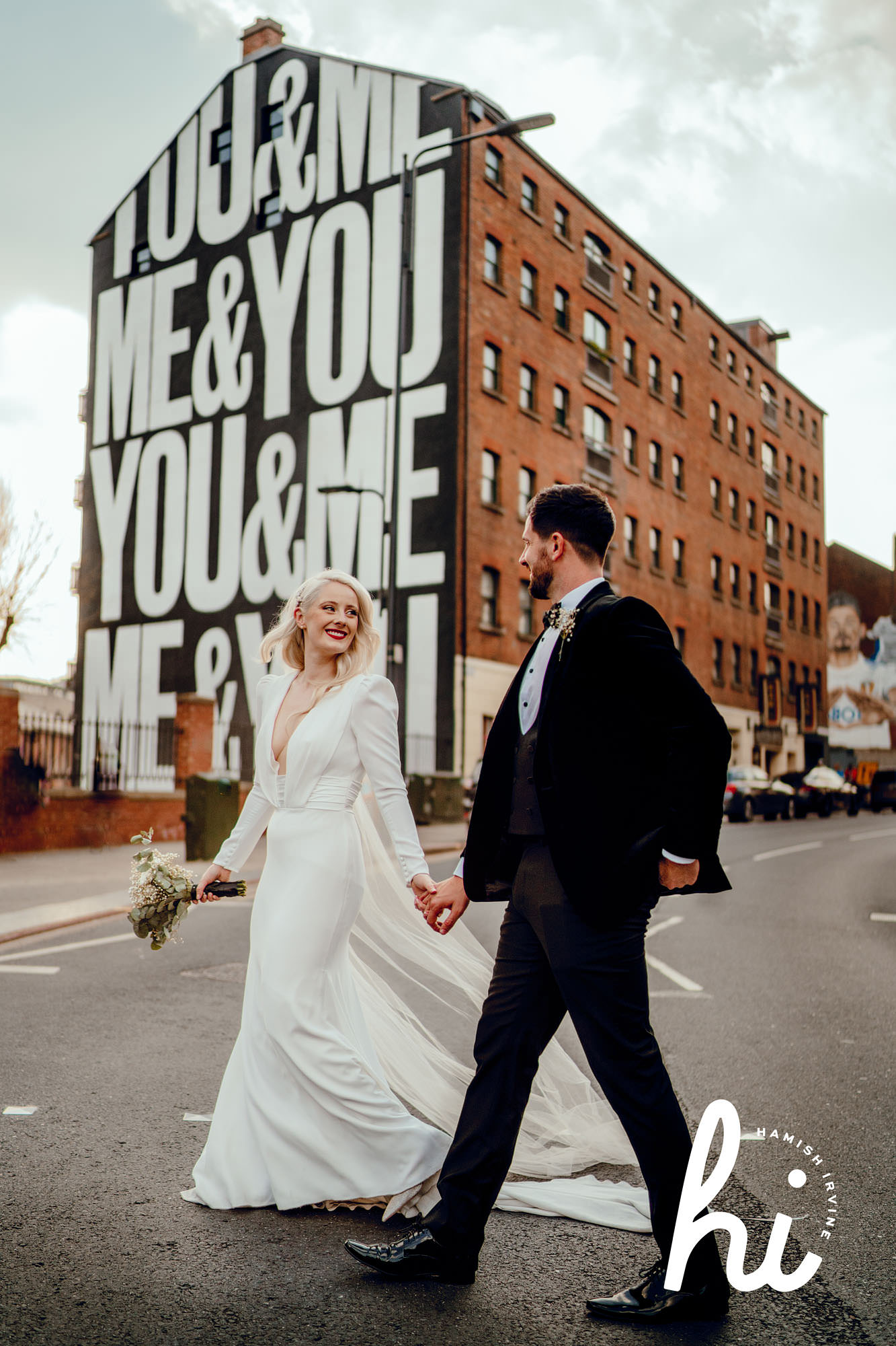 Me and You mural Leeds wedding Photography Hamish Irvine