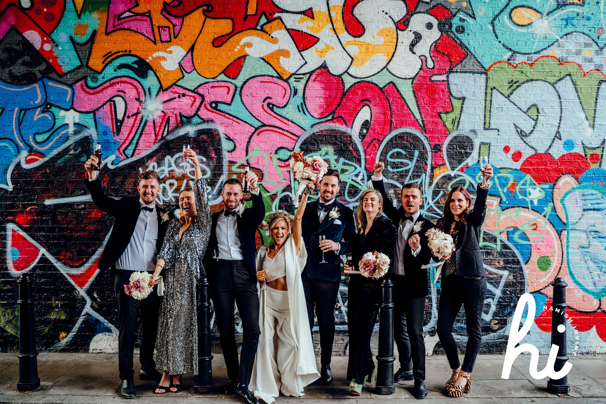 graffiti alternative wedding venue Shoreditch Studios Wedding Photographer Hamish Irvine