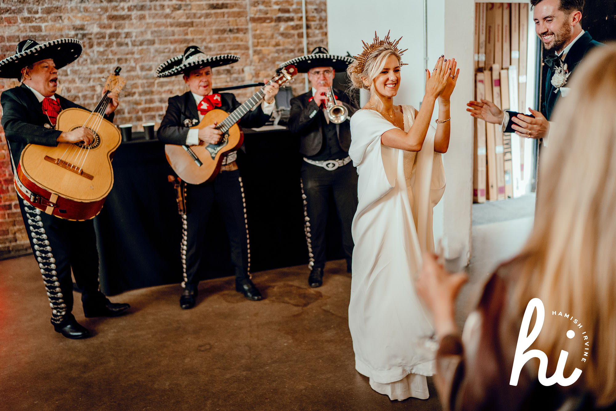 mariachi band london wedding Shoreditch Studios Wedding Photographer Hamish Irvine