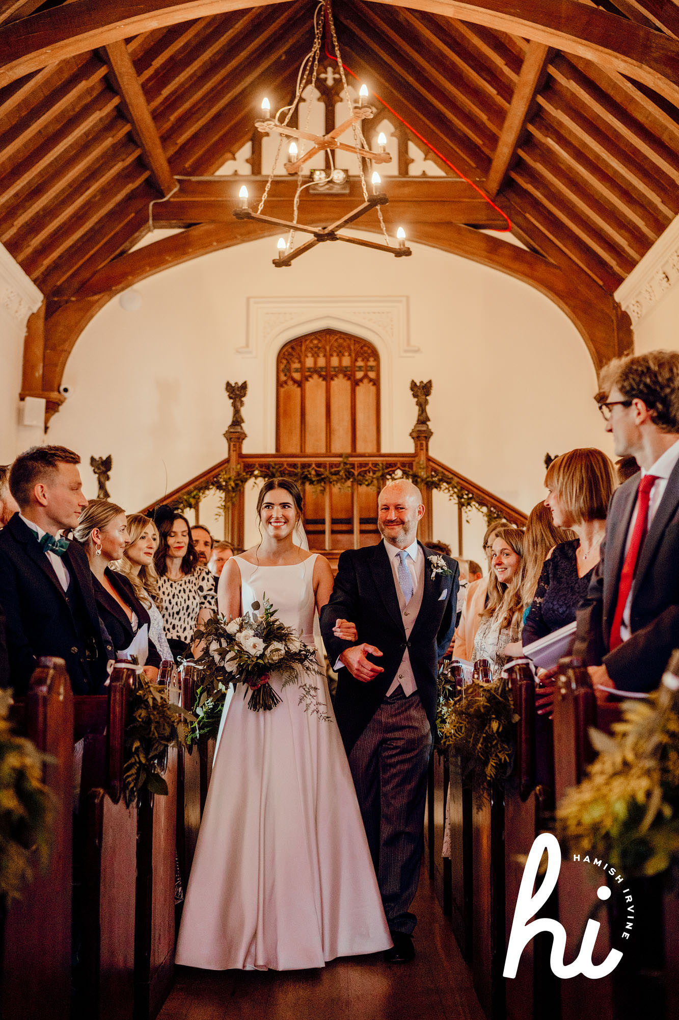 Wedding church ceremony at Thicket Priory photography Hamish Irvine