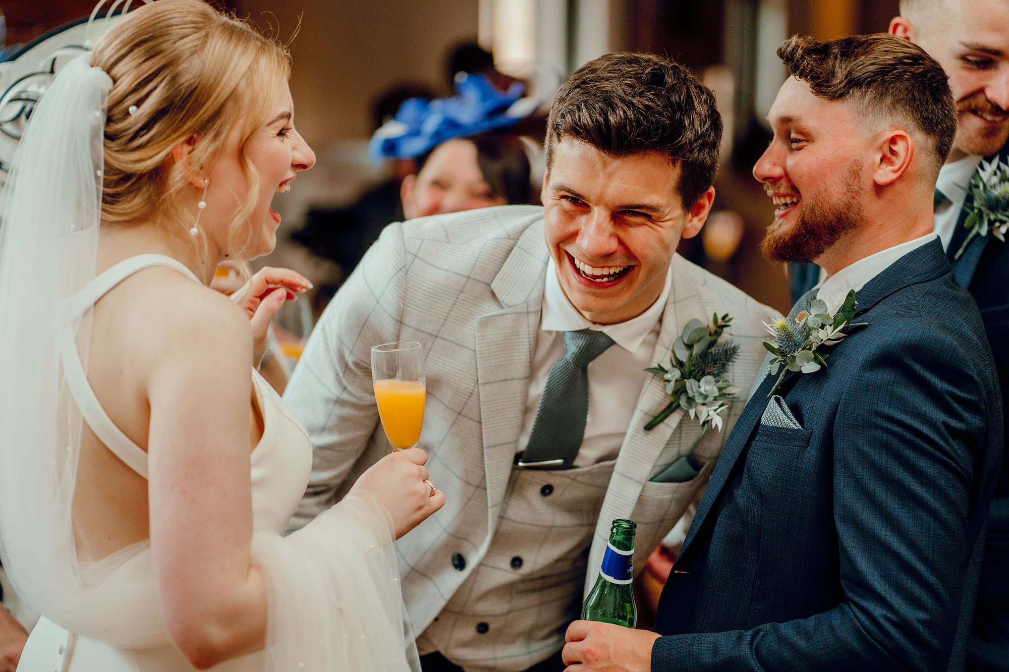 Beamish Hall colourful wedding photography 