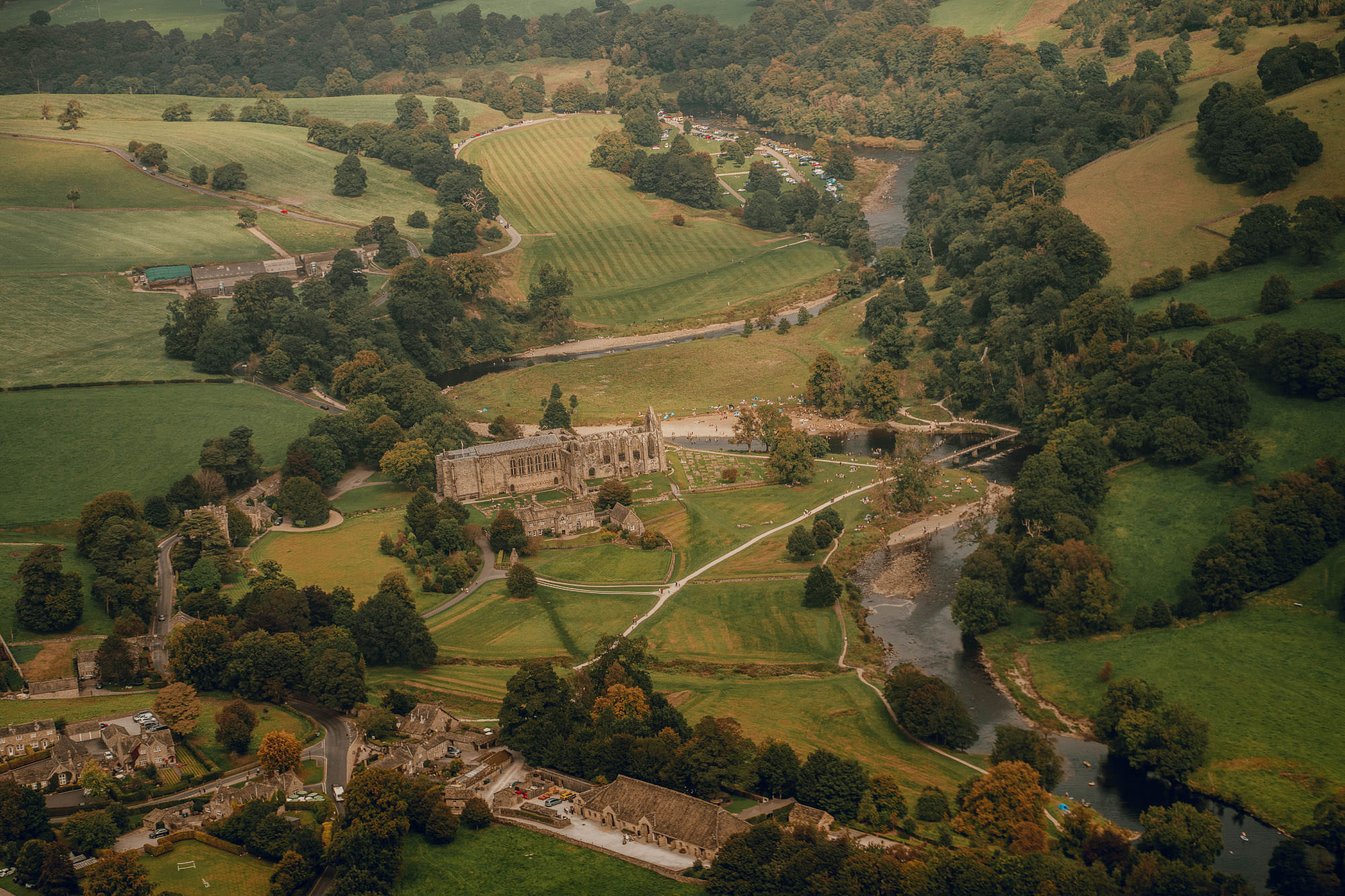 Bolton Abbey Wedding Helicopter Photography 
