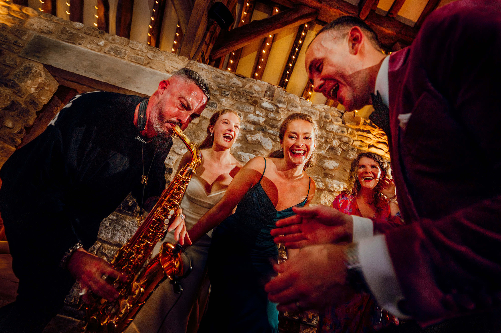 Colourful wedding photography tithe barn bolton abbey hamish irvine 