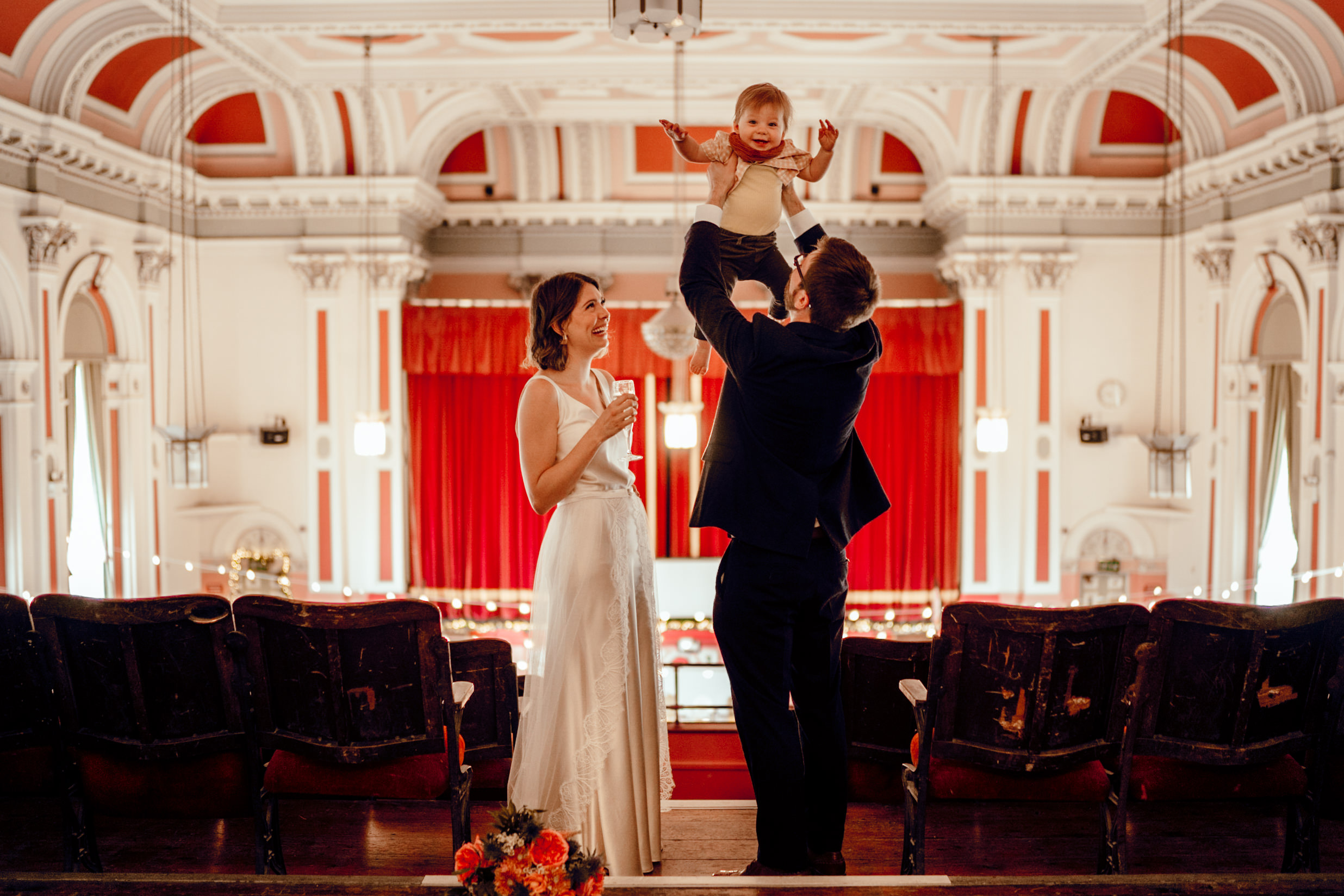 Victoria Hall Saltaire Colourful Wedding Photography