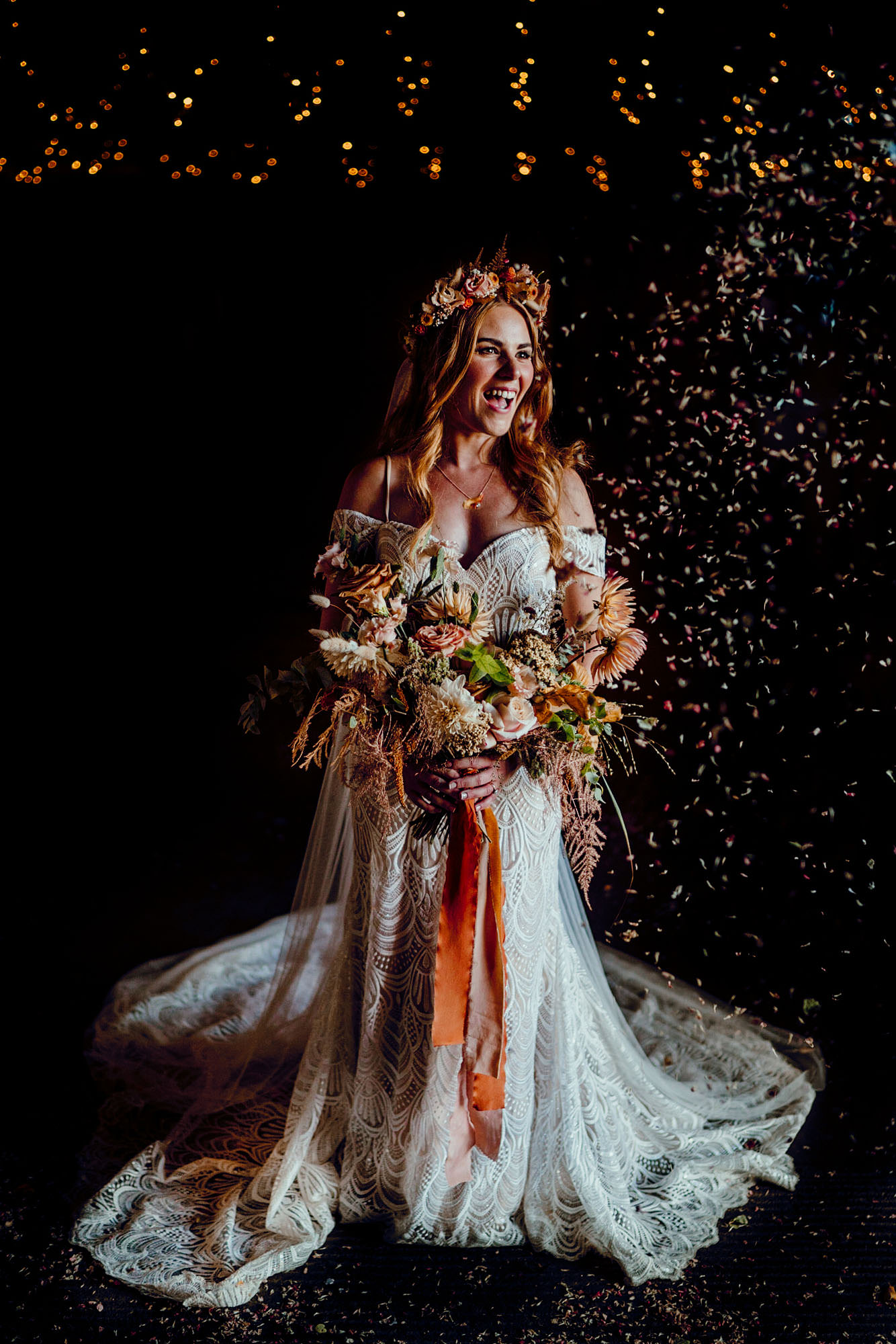 Woolas Barn colourful wedding photography hamish irvine