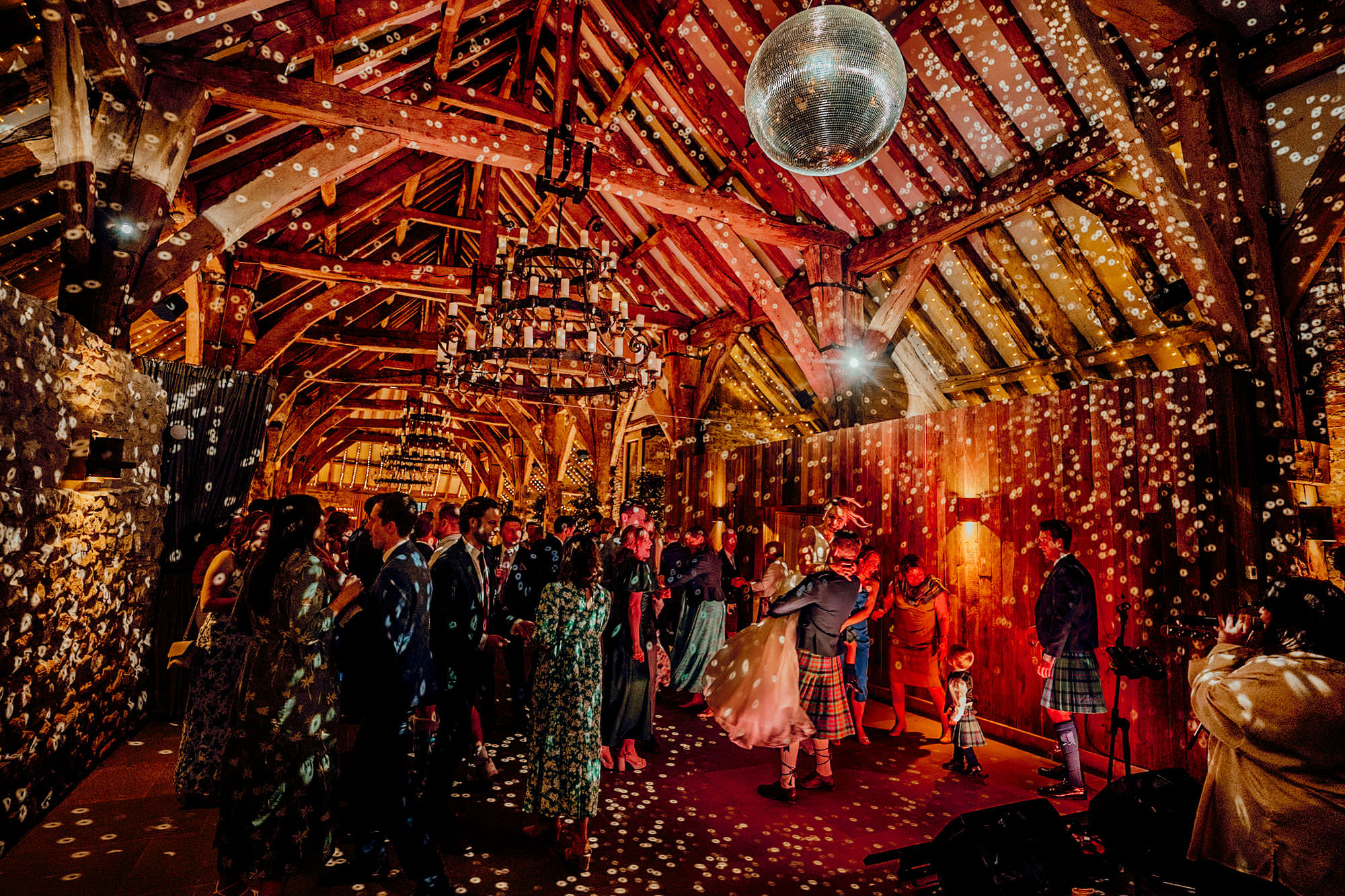 tithe barn bolton abbey colourful wedding photography hamish irvine