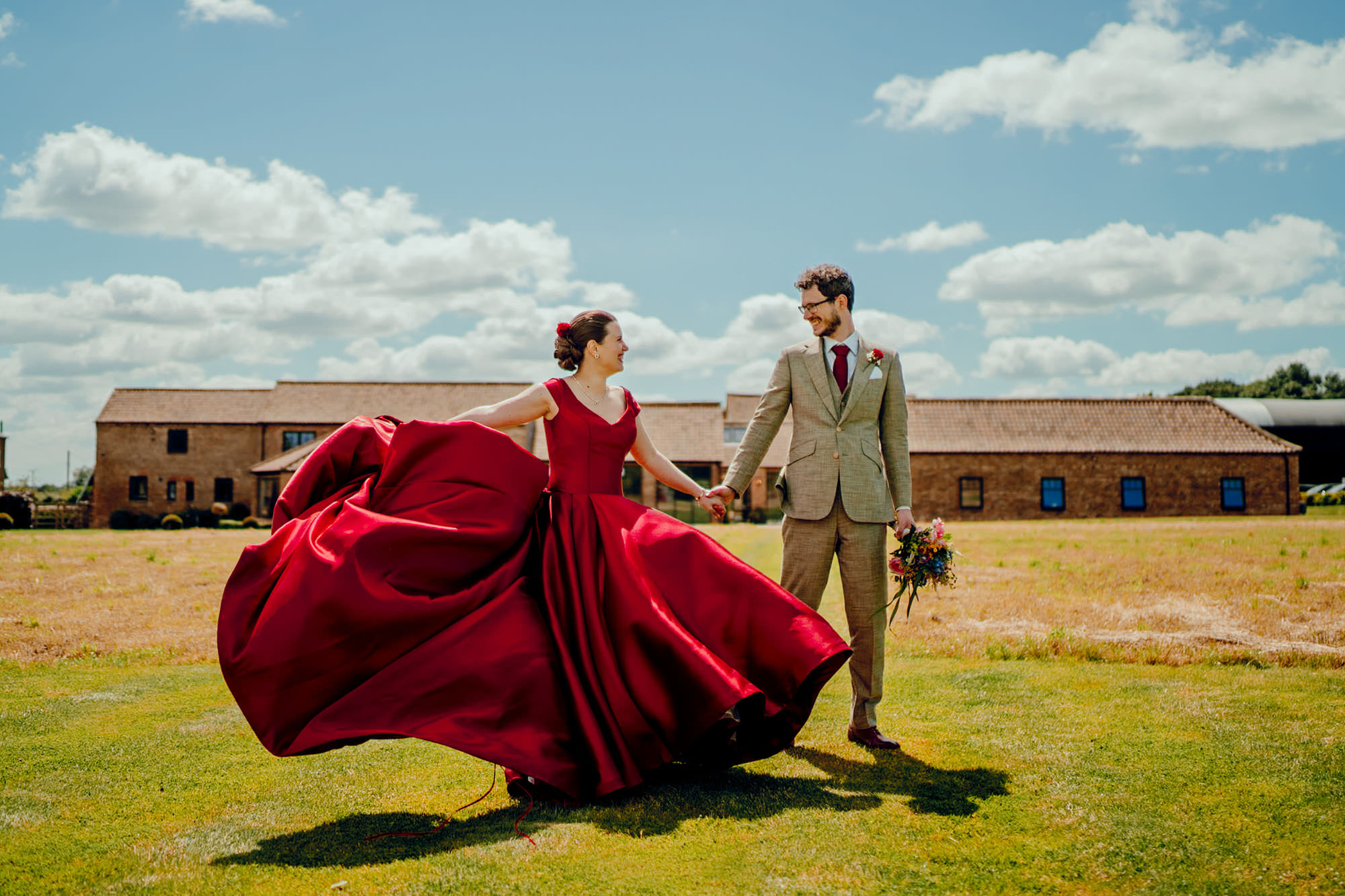 thirsk lodge barns wedding colourful photography