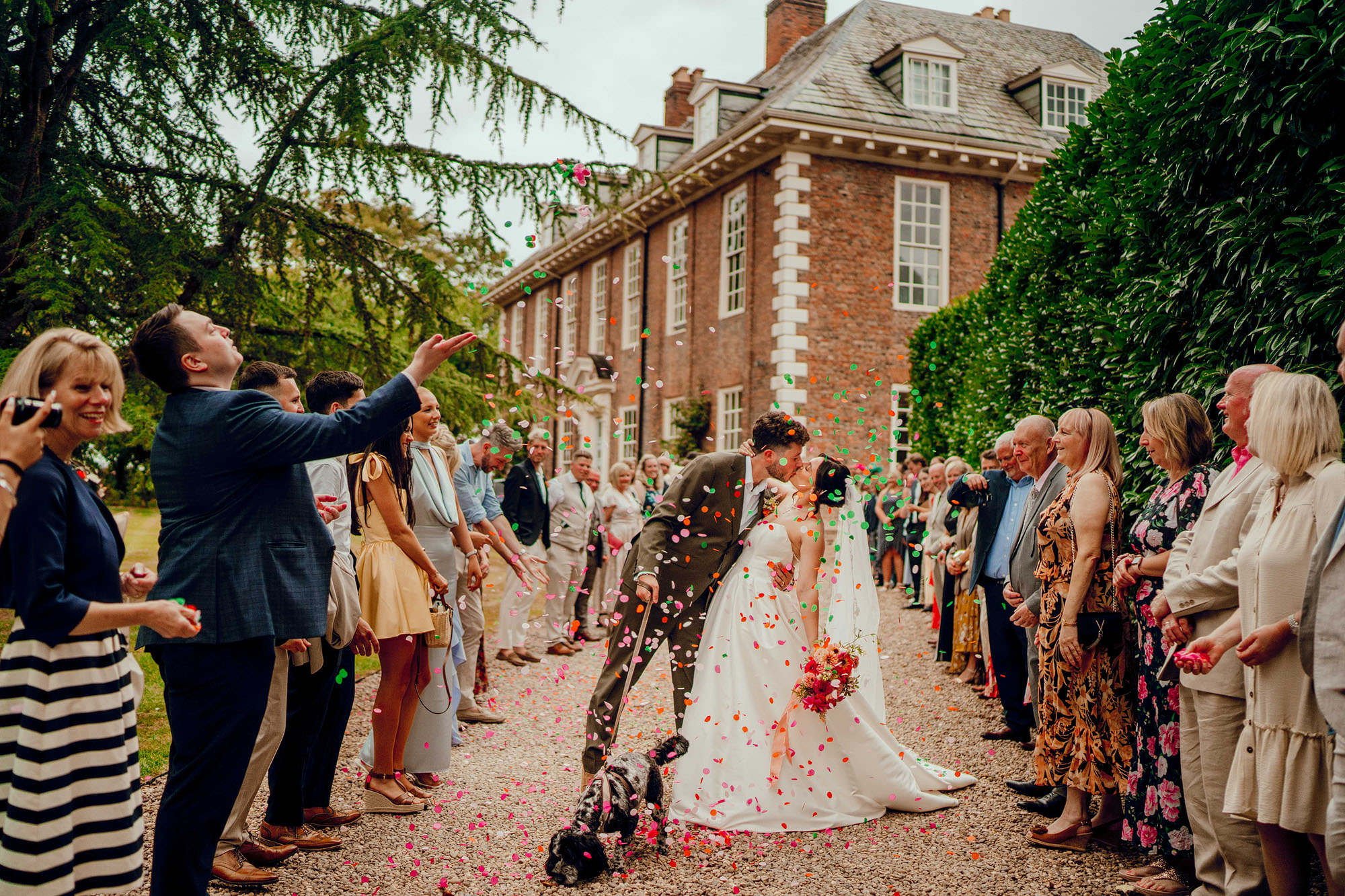 Camblesforth Hall colourful wedding photography 