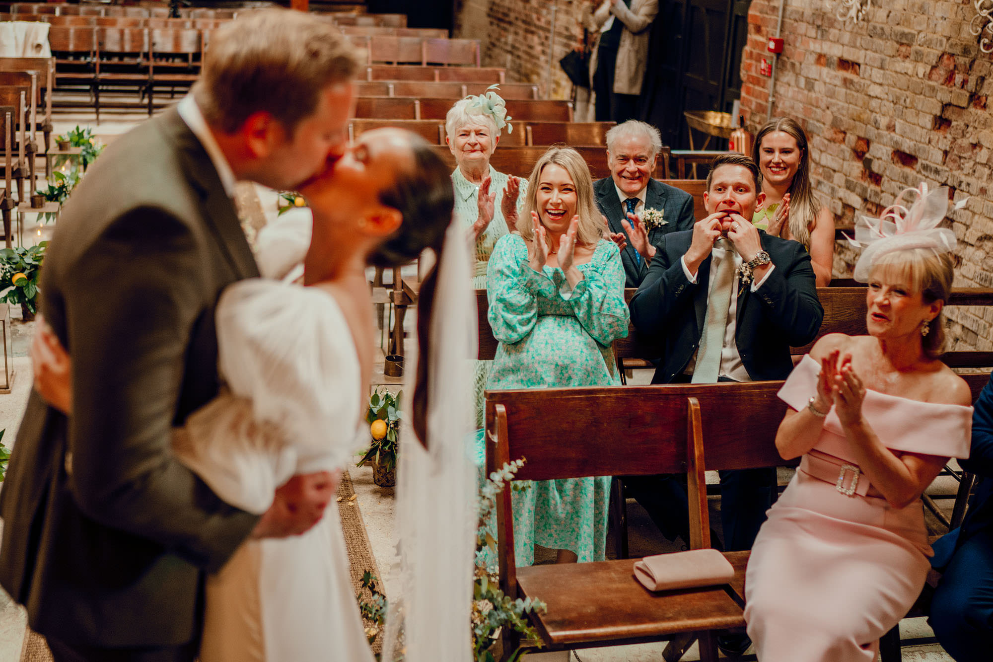 Barn at Botley Hill Colourful Wedding Photography by Hamish Irvine 