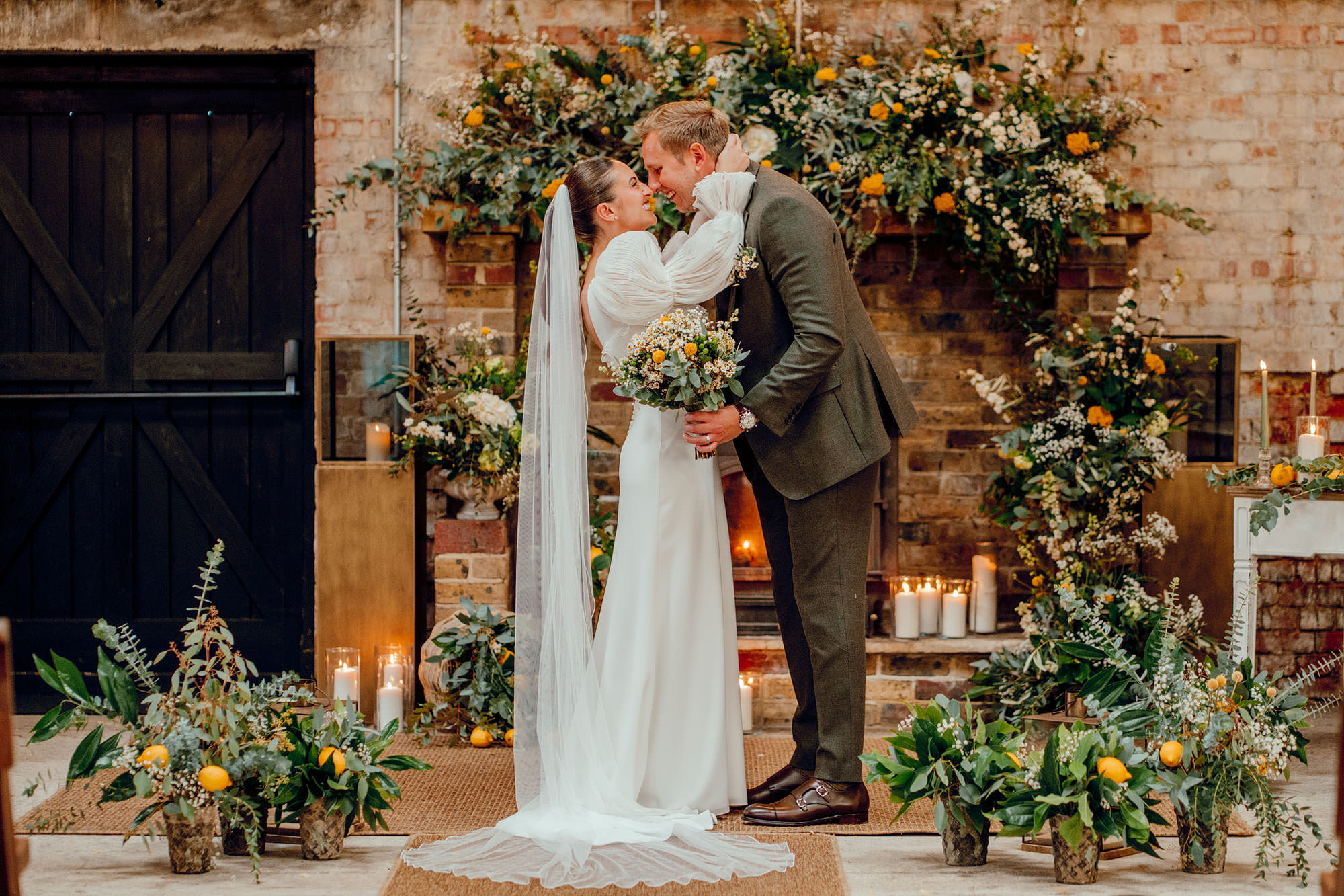 Barn at Botley Hill Colourful Wedding Photography by Hamish Irvine 