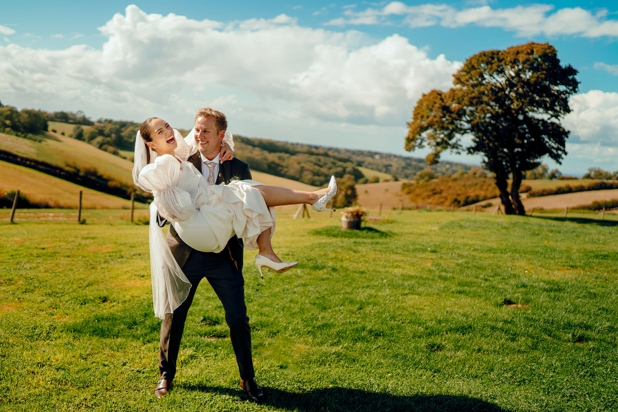 Barn at Botley Hill Colourful Wedding Photography by Hamish Irvine 