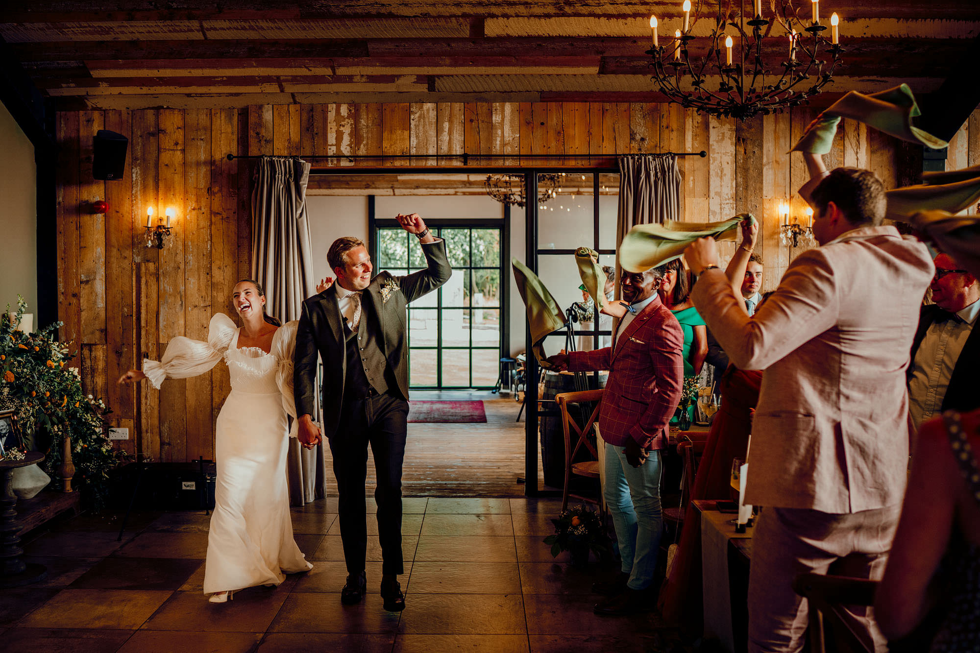 Barn at Botley Hill Colourful Wedding Photography by Hamish Irvine 