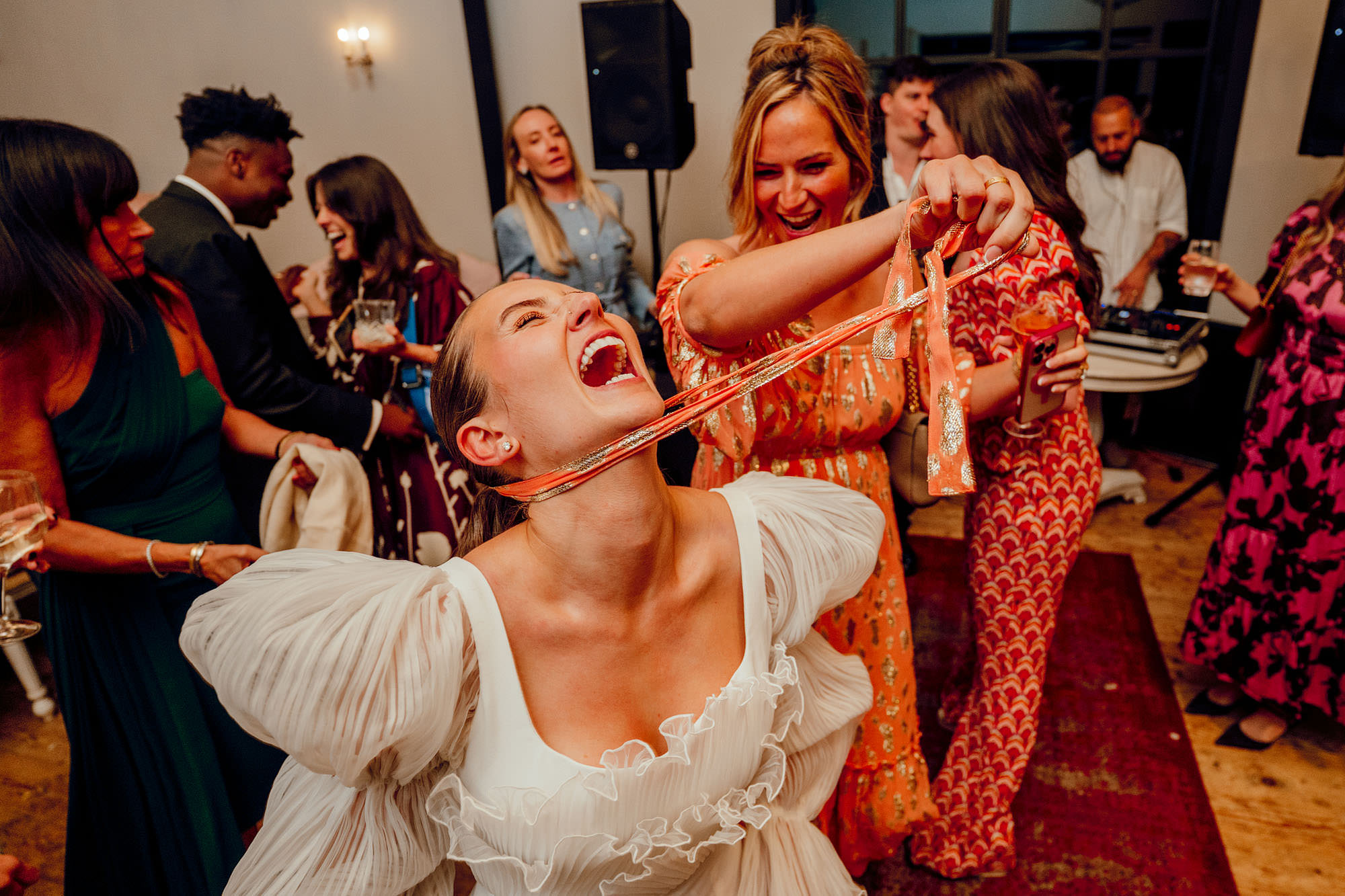 Barn at Botley Hill Colourful Wedding Photography by Hamish Irvine 