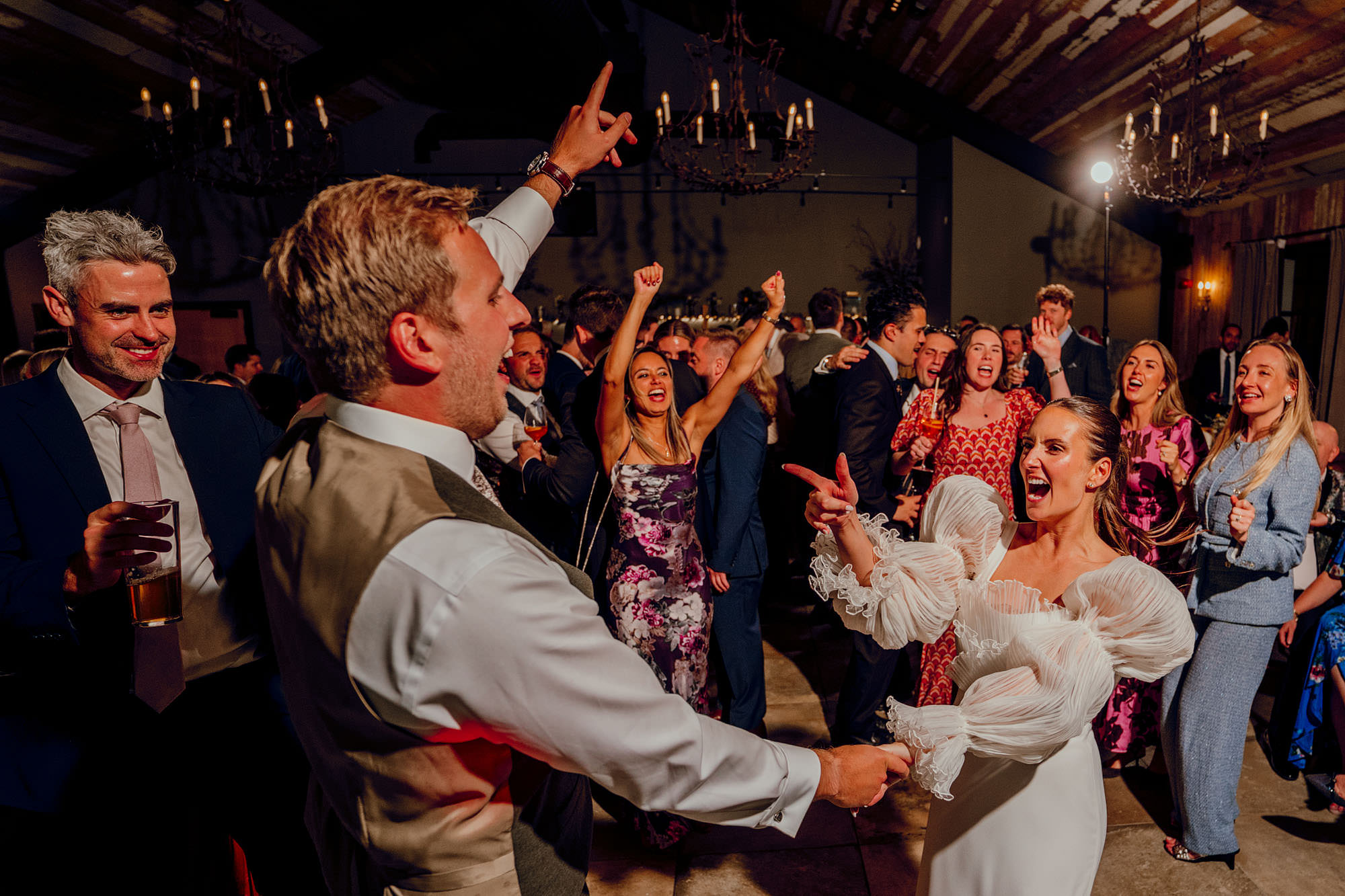 fun wedding photogtaphy surrey hamish irvine barn at botley hill 