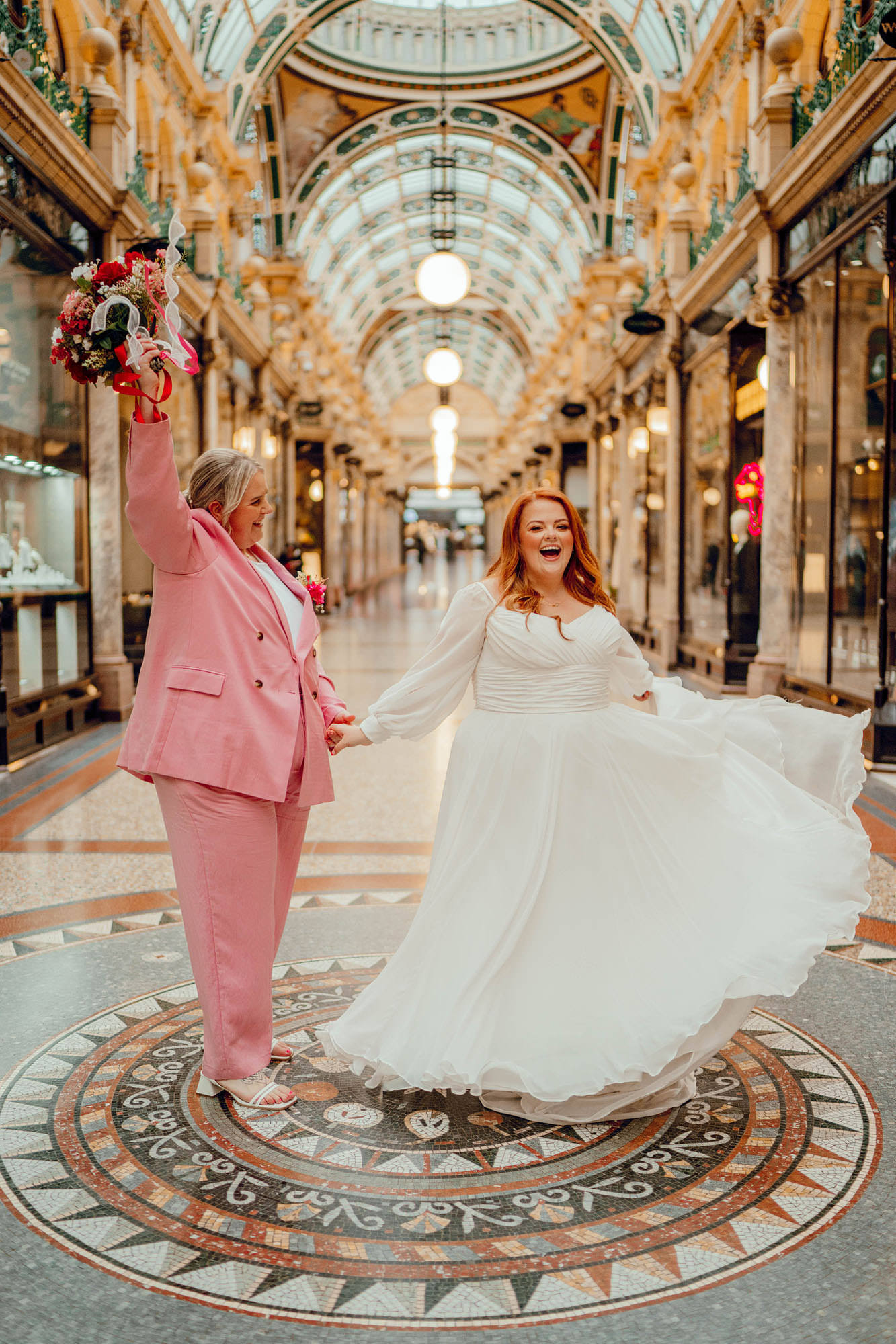 Colourful wedding in Leeds city centre at the civic Hall then the Lamb and Flag by Hamish Irvine Photographer
