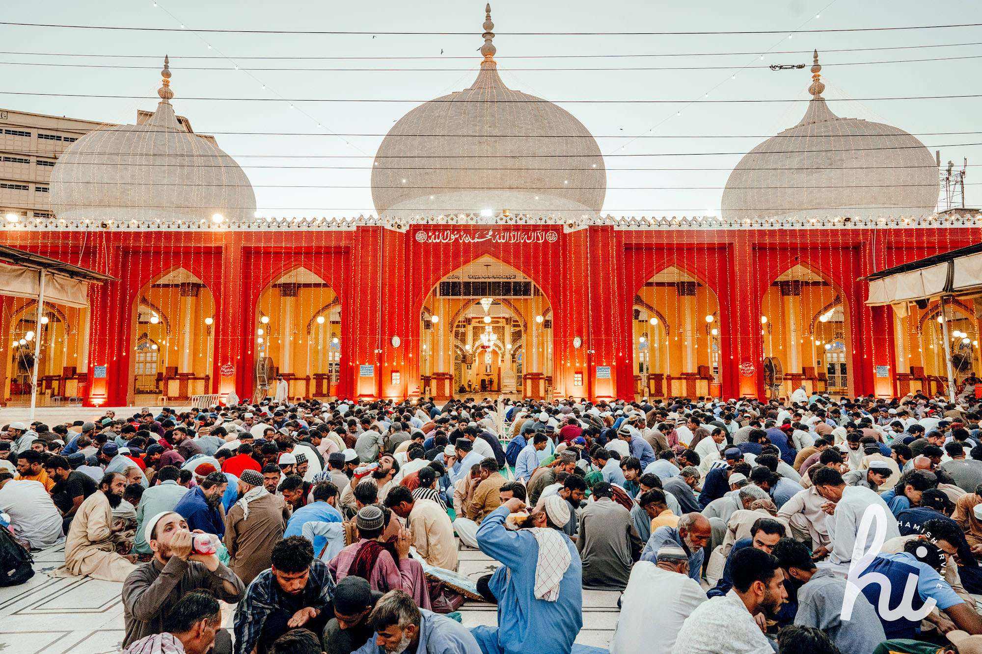 Pakistani mosque at Iftar during Ramadan in Karachi by Hamish Irvine